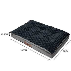 Dog Calming Bed Warm Soft Plush Comfy Sleeping Memory Foam Mattress Dark Grey L
