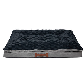 Dog Calming Bed Warm Soft Plush Comfy Sleeping Memory Foam Mattress Dark Grey L