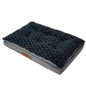 Dog Calming Bed Warm Soft Plush Comfy Sleeping Memory Foam Mattress Dark Grey S