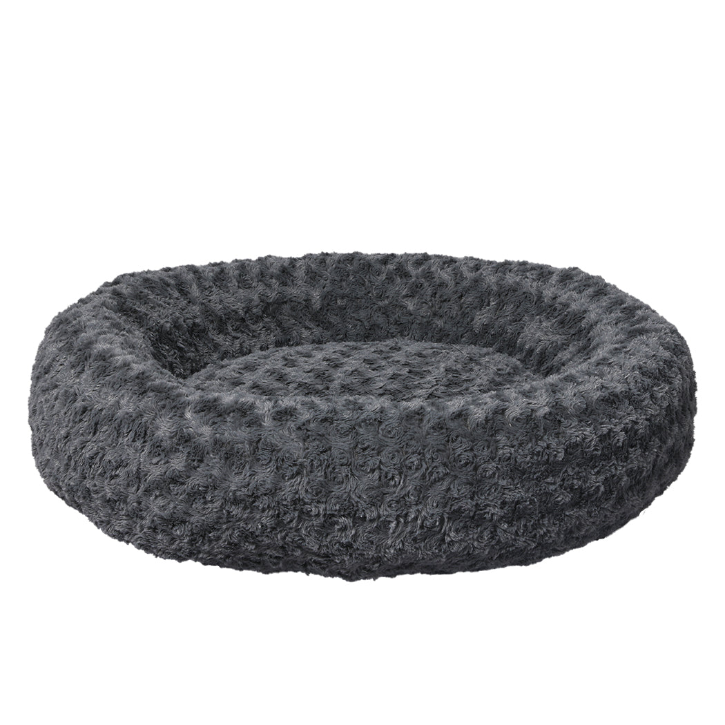 PaWz Calming Dog Bed Warm Soft Plush Pet Cat Cave Washable Portable Dark Grey M