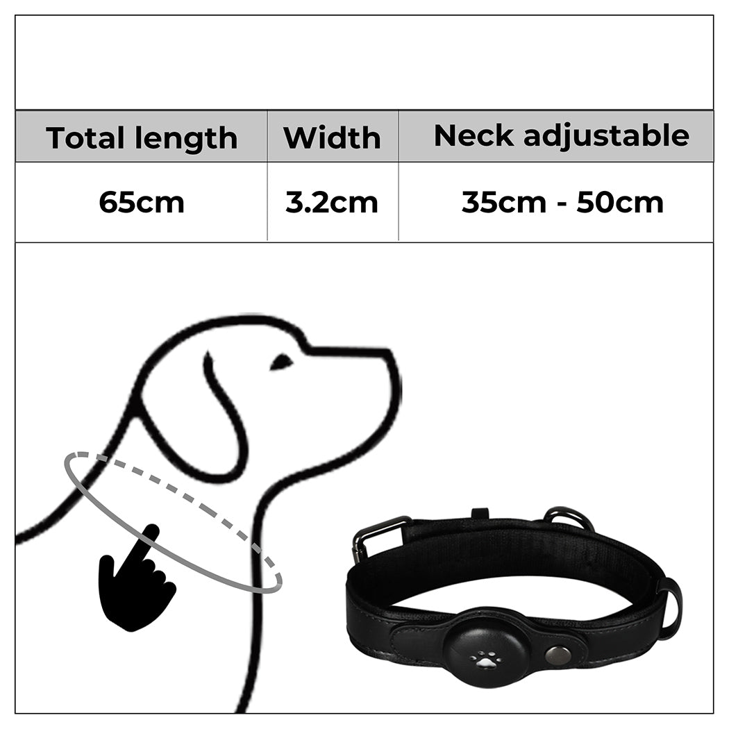 PaWz Bluetooth Pet Tracker Collar Dog Locator GPS Smart Waterproof 120m Black