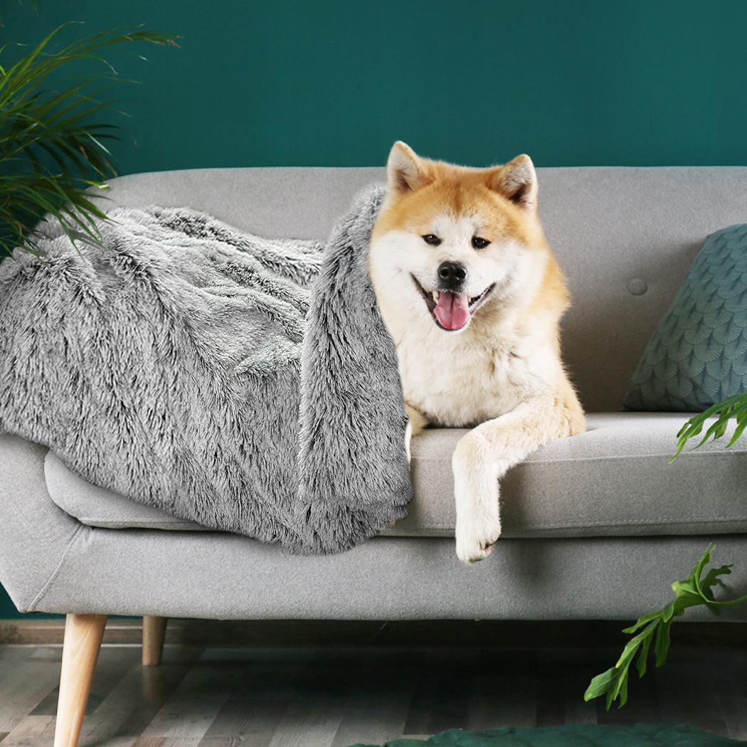 PaWz Dog Blanket Pet Cat Mat Puppy Warm Soft Plush Washable Reusable Large Charcoal